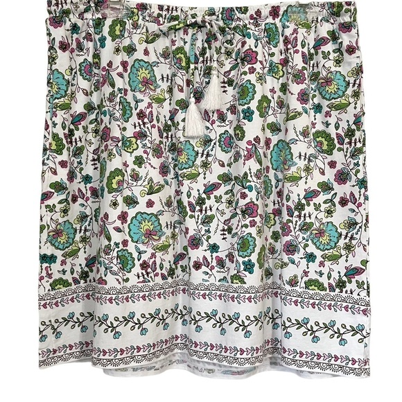 J. Jill Cotton-Blend Knit Elastic Waist Patterned Skirt Size Medium - Picture 1 of 10